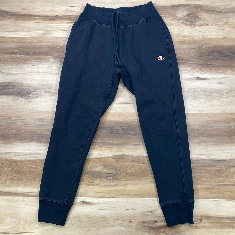 Champion Reverse Weave Joggers Mens Medium‎ Cotton Fleece Black Classic
